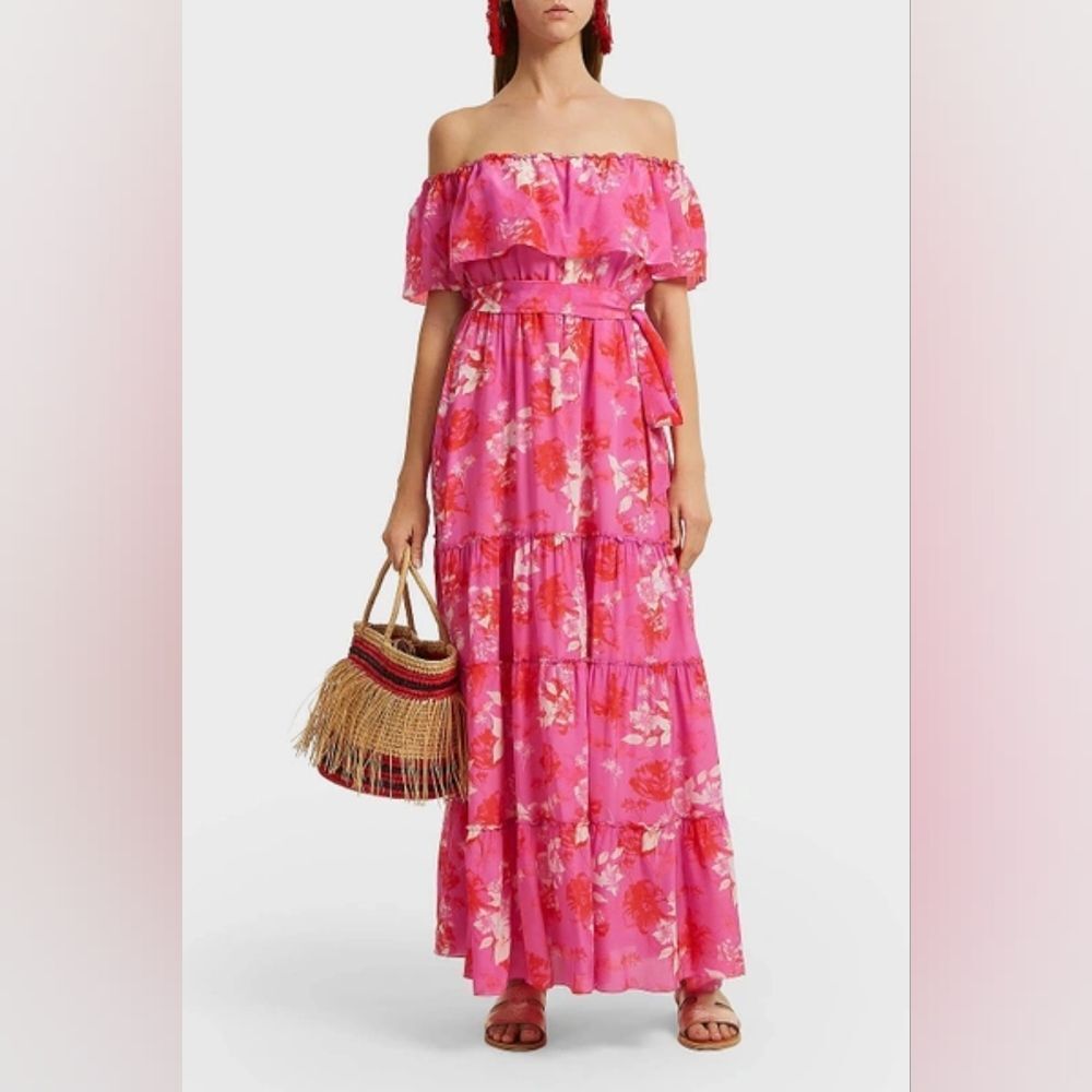Floral Off-Shoulder Pink Dress